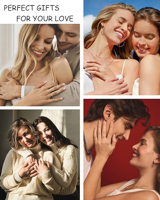 Honsny Heart Birthstone Gold Rings for Women Non Tarnish 14K Gold Plated Stackable CZ Gemstone Emerald Pinky Ring Dainty Engagement Promise Rings for Her Waterproof Jewelry Graduation Gifts Size 6-10