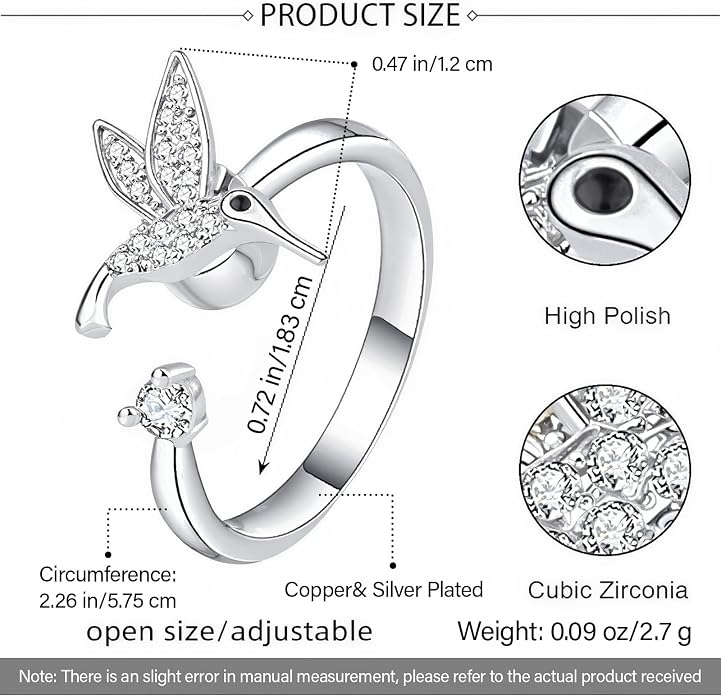 925 Sterling Silver Ring Minimalist Adjustable Rings Band Handmade Rings for Women Girls