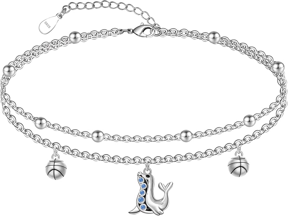 CHIC & ARTSY 925 Sterling Silver Ankle Bracelets for Women, Adjustable Layered Foot Chains with Nature & Symbol Charms, Lightweight Comfort Fit Boho Beach Everyday Jewelry