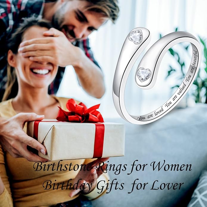 Fookduoduo 925 Sterling Silver Ring Inspirational Jewelry adjustable Wrap Open Rings for Women