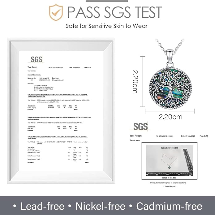 Odinstone Tree of Life Necklace, Sterling Silver Pendant for Women Family Tree Necklaces Jewelry for Mom/Wife/Grandma(With Fine Gift Box)