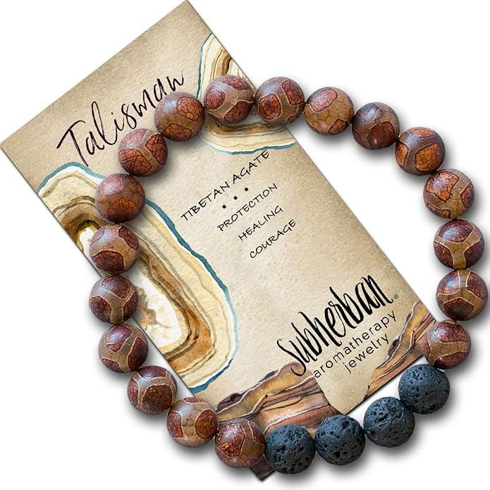 Lava Rock Bracelet Essential Oil Bracelet - Handmade in the USA - Lava Stone Bracelet for Men - Oil Diffuser Lava Rock - Aromatherapy Oil Bracelets - Relaxation Gifts for Men
