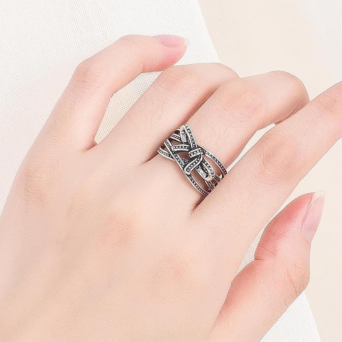 925 Sterling Silver Ring Minimalist Adjustable Rings Band Handmade Rings for Women Girls