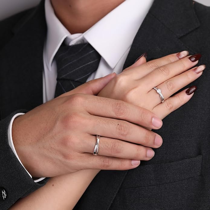 Meissa 925 Sterling Silver Celtic Knot Ring for Couples 2 Pcs Couple Rings Handmade Matching Promise Rings Rings Size Adjustable Bridal Jewelry