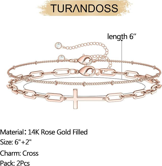 Dainty Gold Bracelets for Women, 14K Gold Plated Adjustable Layered Beads Bracelet Cute Evil Eye Oval Chain Pearl Bar Turtle Gold Bracelets for Women Jewelry