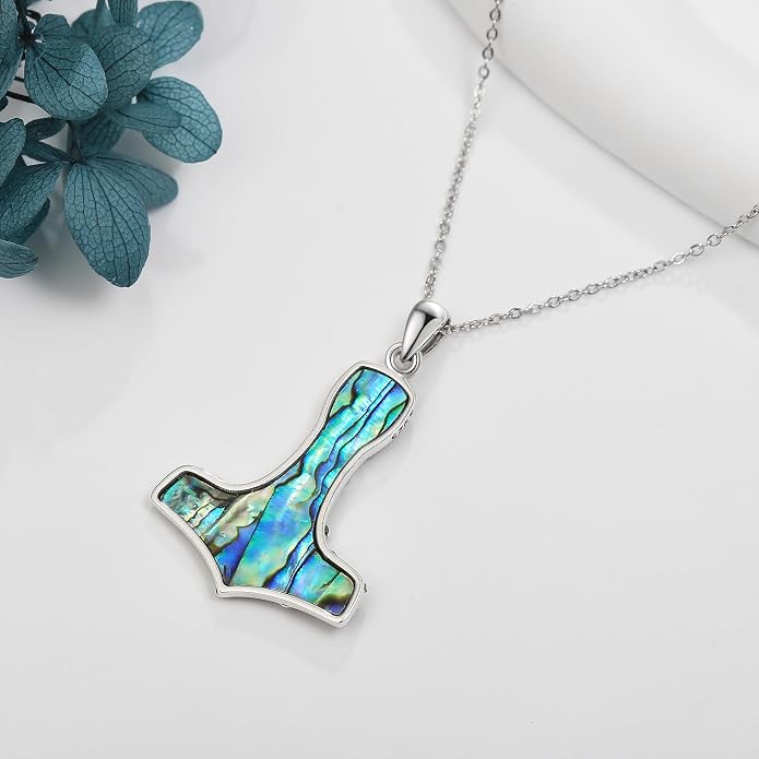Mother Necklaces Sterling Silver Mom/Mommy of an Angel/Mom Thor Hammer/Heart Footprint Pendant Birthday Mothers Day Jewelry for Women