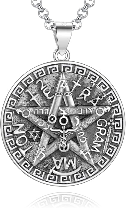 Tetragrammaton/Thors Hammer/Viking Axe/Jewish/Yahweh Necklace for Men 925 Sterling Silver Viking Norse Pagan Jewelry Gifts for Women