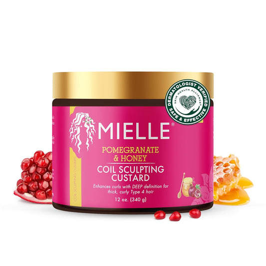 Mielle Organics Pomegranate & Honey Curl Cream - Coil & Curl Defining Hair Cream for Type 4 Hair - Hydrates, Controls Frizz, Conditions & Adds Shine (12 Fl Oz)