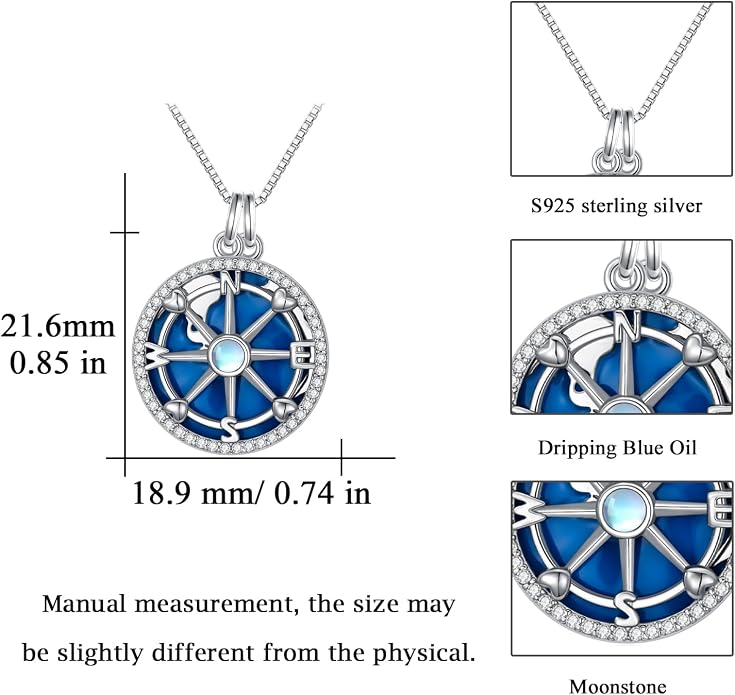 Compass Necklace for Women Graduation Gifts 925 Sterling Silver Celtic Knot Compass Pendant Graduation Jewelry Inspirational Travel Gifts for Women