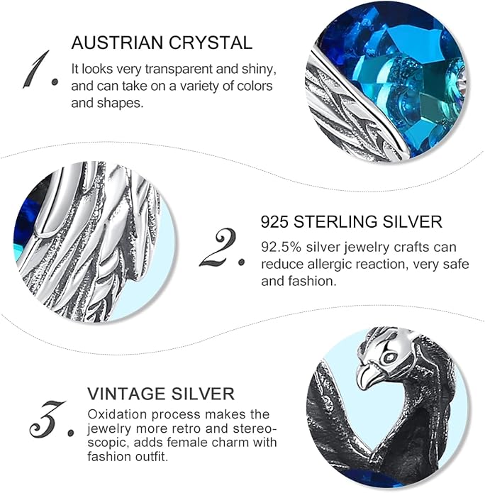 Vito 925 Sterling Silver Viking Necklace for Women Men, Viking Dragon/Wolf/Horse/Tree of Life Pendant Norse Amulet Nordic Jewelry for Men