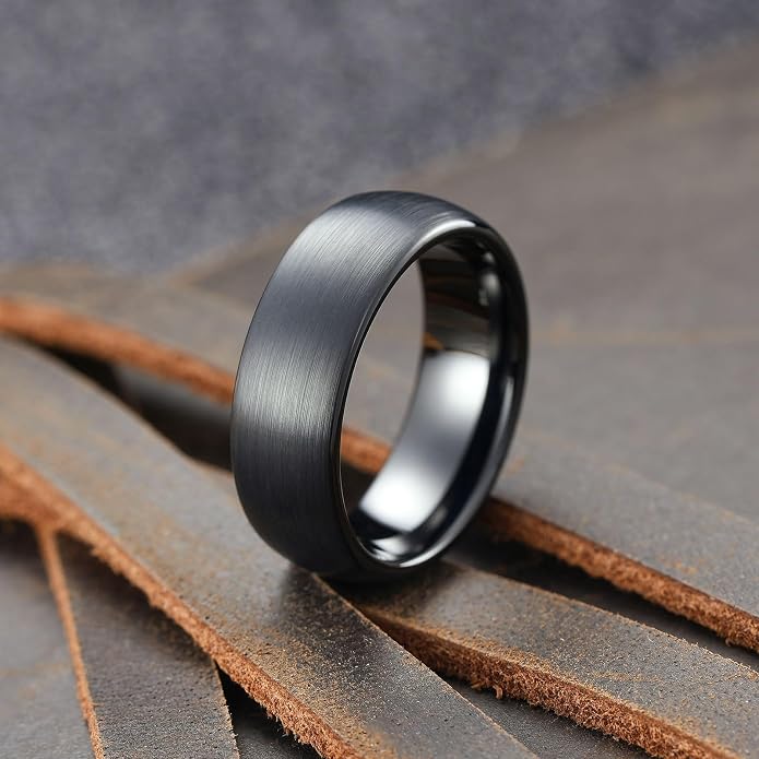 King Will Wedding Band for Men Women, 2/4/6/7/8mm Domed Matte Brushed Tungsten Carbide Rings, Solid/Dual Color Engagement Rings, Comfort Fit