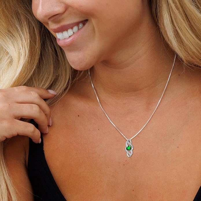 Daughter Necklace 925 Sterling Silver Always My Daughter Forever My Friend Infinity Necklace to Daughter Birthday Gift from Mom with 12 Birthstones