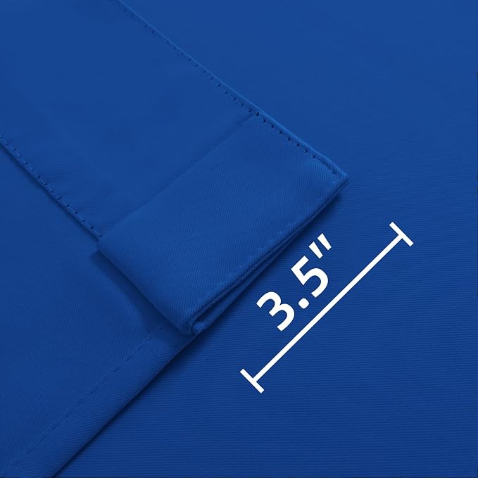 Joydeco 90 Inch Blackout Curtains for Bedroom, Thermal Insulated Black Out Curtains, Room Darkening Drapes for Living Room Window Rod Pocket Back Tab (W52 x L90 Inch, Royal Blue)