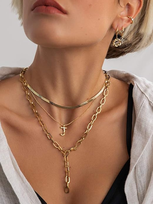 DEARMAY 14K Gold Plated Herringbone Necklaces for Women, Dainty Gold Snake Choker Chain Non Tarnish Trendy Simple Thin & Chunky Options Neckalce 1.5/3/5/6/8mm Chain Jewelry for Gifts