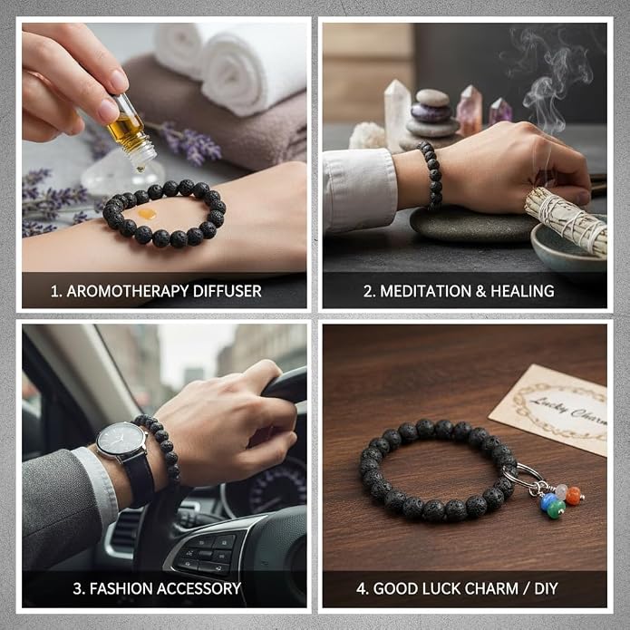 Arihant Gems And Jewels Reiki/Yoga Healing Crystal Stretchable Bracelet,100% Natural And Certified, Astrological Gemstone, Unisex Both For Men & Women - (8 Mm)