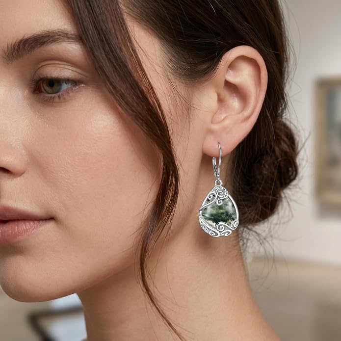 Teardrop Tree of Life/Filigree Earrings for Women Dangle Leverback Earrings Jewelry Gift Anniversary For Her