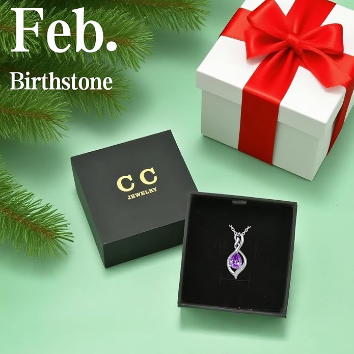 Infinity Birthstone Necklace for Women 925 Sterling Silver Dainty Infinity Pendant Jewelry Birthday Mothers Day Gifts for Mom Women Wife