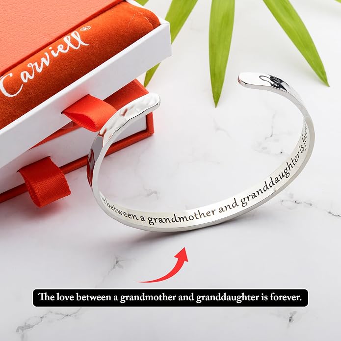 Carviell Bracelet - Gifts for Women – Inspirational, Friendship, Love, Mom, Daughter, Sister, Christian, Graduation, Memorial & Wedding Gifts – 100+ Phrases – Stainless Steel, Gift-Ready