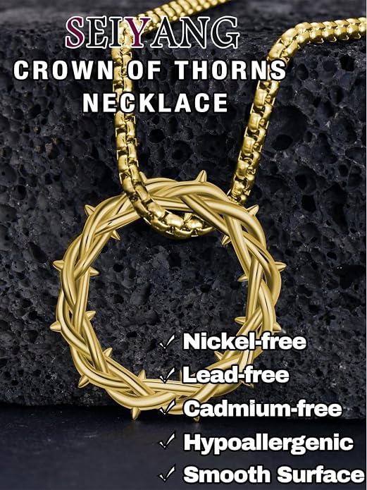 Seiyang Crown of Thorns Necklace 925 Sterling Silver Crown Pendant Amulet Jewelry Gifts (with Gift Box)