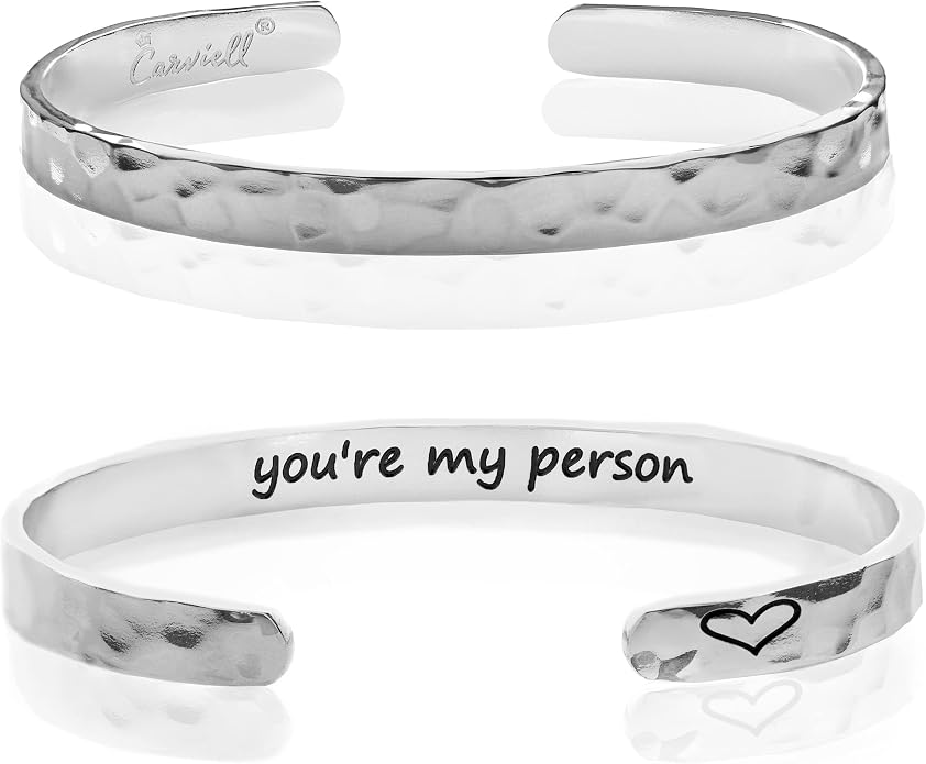 Carviell Bracelet - Gifts for Women – Inspirational, Friendship, Love, Mom, Daughter, Sister, Christian, Graduation, Memorial & Wedding Gifts – 100+ Phrases – Stainless Steel, Gift-Ready