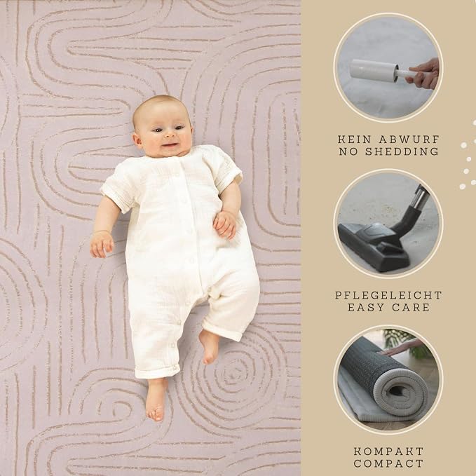 Hakuna Matte CloudSoft Baby Play Mat for Floor 60" x 80" | Coral Velvet Memory Foam Rug for Crawling & Cozy Play Non-Slip, Water-Resistant, Easy-Care Tummy Time Mat