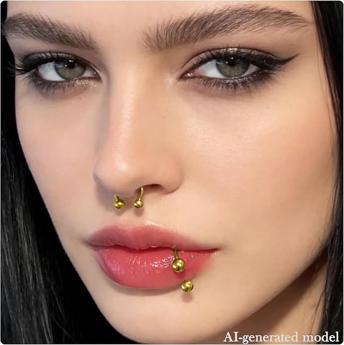 20G-00G Septum Rings Ear Gauges Earrings Stretching Kit 316L Surgical Steel Horseshoe Septum Pa Piercing Jewelry for Women 10mm 12mm 14mm 16mm