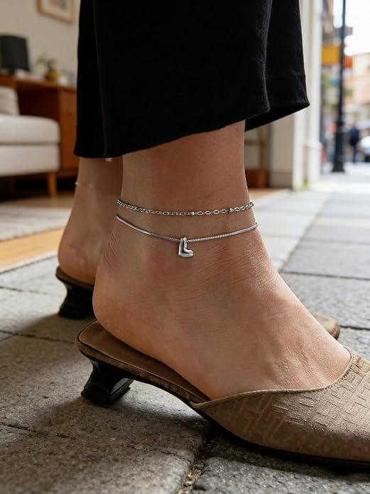 ChainsProMax Initial Ankle Bracelets for Women, Waterproof Anklets Bracelet Adjustable Summer Beach Women Foot Jewelry, Stainless Steel/Gold Plated-Send Gift Box/Letter A-Z