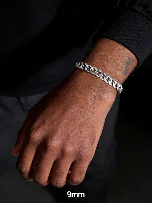 PROSTEEL Stainless Steel Bracelets for Men Women, Gold/Silver/Black, Cuban Link Bracelet Adjustable, Jewelry with Gift Box