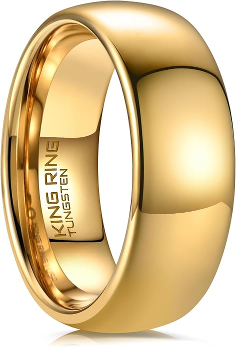 King Ring Tungsten 4/6/8mm Rings – Super Polished Wedding Bands – Designed in USA