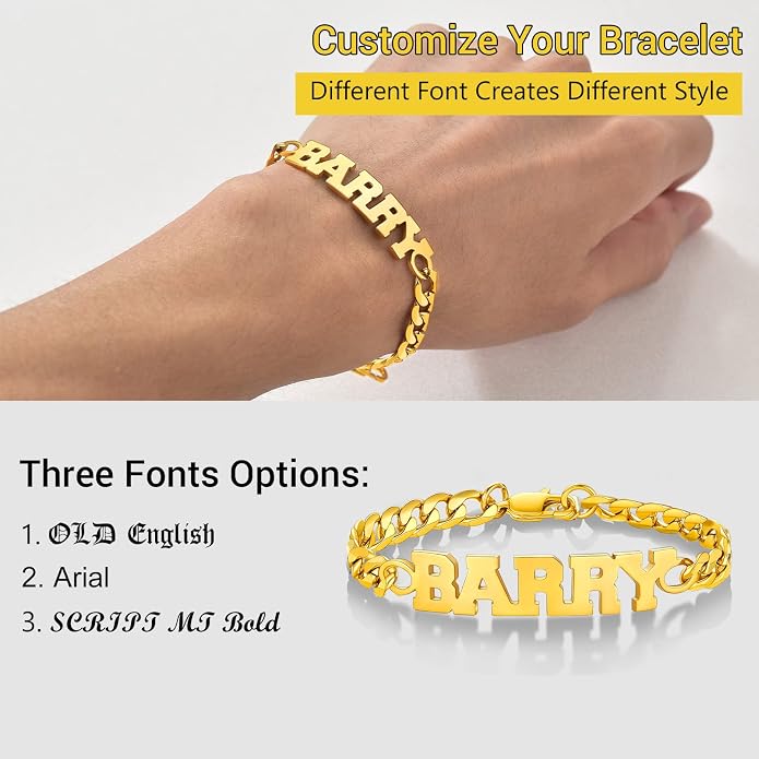 PROSTEEL Silver/Gold/Black Bracelets for Men Figaro Cuban Link, 6mm-13mm Width, 7.5"/8.3"/9" Length, Stainless Steel Mens Bracelet Jewelry with Gift Box