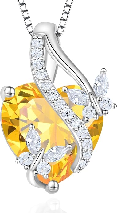 Butterfly Necklaces for Women Sterling Silver Infinity Heart Pendant Birthstone Jewelry Gift with 14k Yellow Gold/Rose Gold Plated