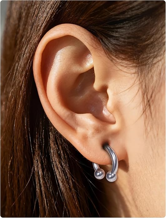 20G 18G 16G 14G 12G 8G 6G 4G 2G ASTM F136 Titanium Internal Thread Horseshoe Septum Ring Jewelry Circular Barbell Helix Snug Tragus Rook Daith Cartilage Earring Lip Ring Piercing Jewelry