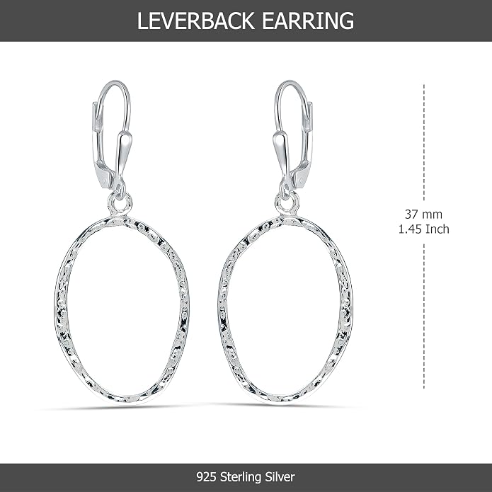 Charmsy 925 Sterling Silver Filigree Earrings for Women | Lightweight Diamond-Cut Openwork Leverback Dangle Earrings | Romantic Jewelry Gifts for Women