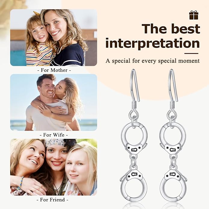 S925 Sterling Silver Trendy Dangle Drop Stud Loops Hoop Earrings for Women Jewelry Cuban Link