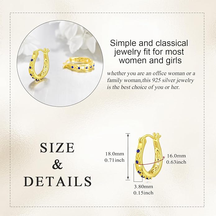 Sterling Silver Hoop Earrings Small Hoop Sun/Leaf/Triangle Huggie Earrings for Women Hypoallergenic