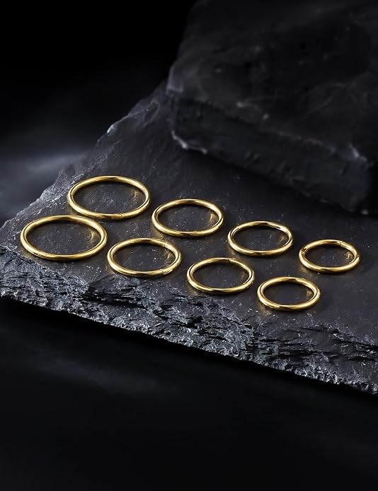 20G 18G 16G 14G 12G 10G 8G 6G Nose Rings Hoops 316l Surgical Steel Clicker Septum Lip Ring Tragus Helix Daith Rook Conch Snug Cartilage Lobe Earrings Hoop Piercing Jewelry For Women Men