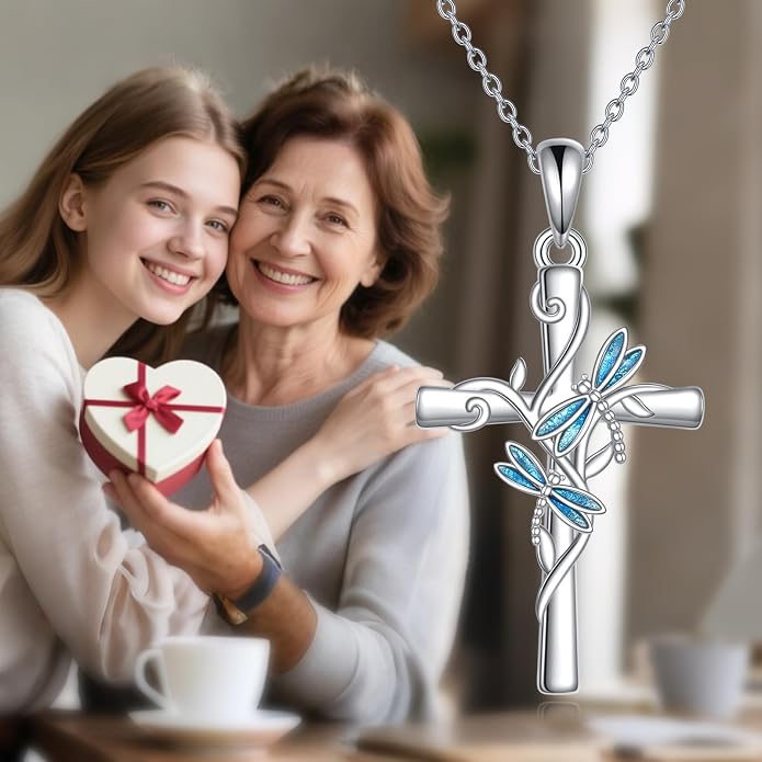 Cross Necklace 925 Sterling Silver Cross Faith Pendant Christian Jewelry Gifts for Women Men