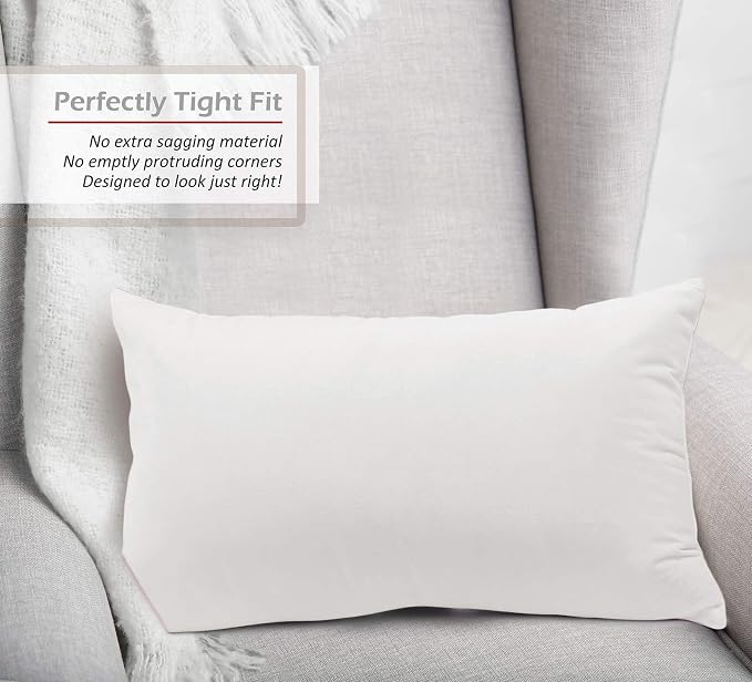 Nestl Throw Pillow Covers, Cozy Velvet Decorative Pillow Covers 12 x 20 Inches, Soft Solid Couch Pillow Covers for Sofa, Bed and Car, Set of 2 - White