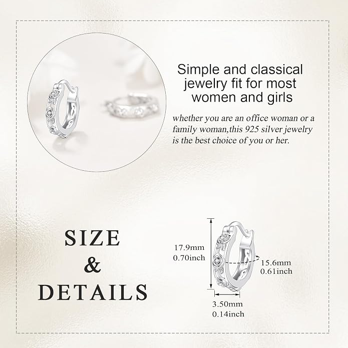 Sterling Silver Hoop Earrings Small Hoop Sun/Leaf/Triangle Huggie Earrings for Women Hypoallergenic