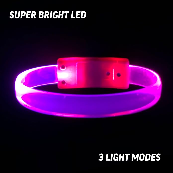 12 Magic Band Pack | Glow in The Dark | Flashing Light up for Concerts | Running Lights for Runners | Glow in The Dark Bracelets | Led Bracelet