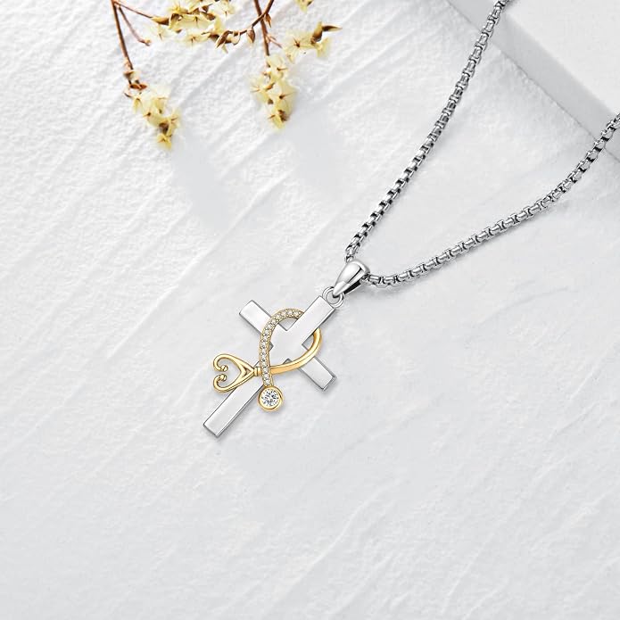 Celtic Cross Tree of Life Necklace for Women Sterling Silver Thor Hammer Tree of Life Pendant Irish Knot Cross Amulet Tree of Life Jewelry