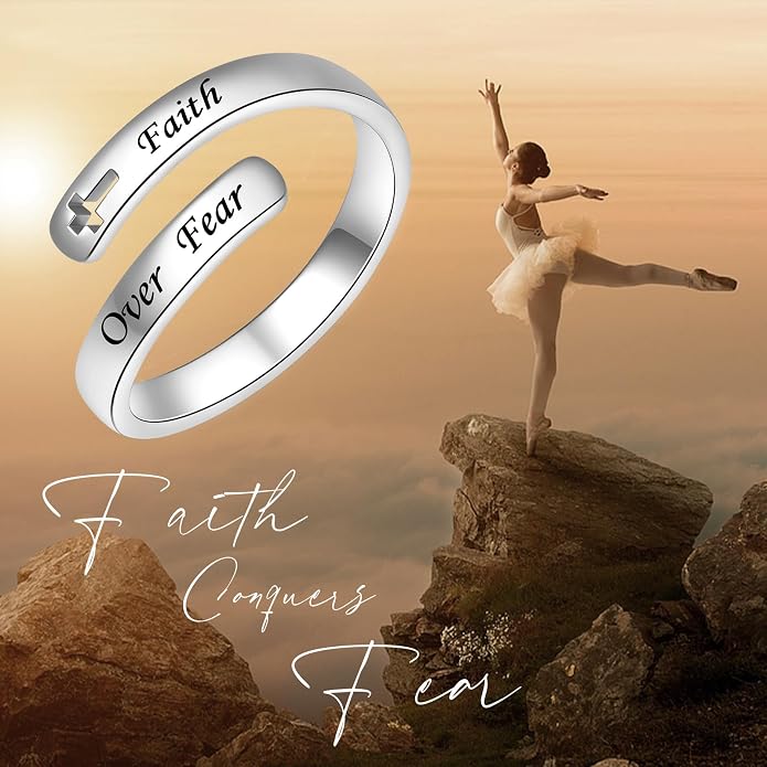 Silver Adjustable Ring Inspirational Jewelry S925 Sterling Wrap Open Ring for Women