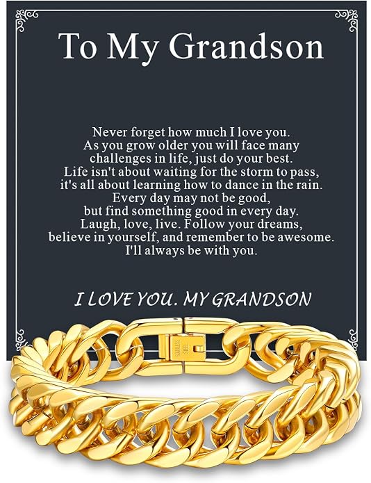 Supcare Unique Anniversary Birthday Valentines Fathers Day Stainless Steel Cuban Link Bracelets for Men Him, To My Man Dad Husband Love Always Remember Wrist Chain Bracelet Jewelry Gifts