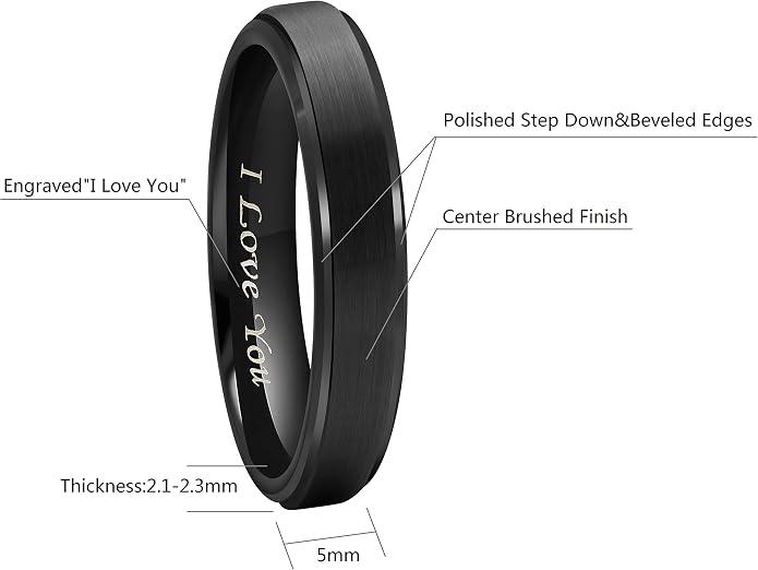 CROWNAL 6mm 8mm 10mm Tungsten Wedding Band Ring Men Women Polished Beveled Edge Matte Brushed Finish Center Silver/Rose Gold Tone Comfort Fit Size 5 to 17