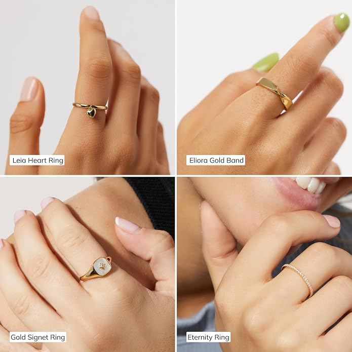 Ana Luisa Gold Rings for Women - 14K Gold Plated Rings for Women Non Tarnish - Trendy Stacking Ring for Daily Wear - Twisted, Heart, Eternity Ring Styles - Hypoallergenic & Water-Resistant Jewelry
