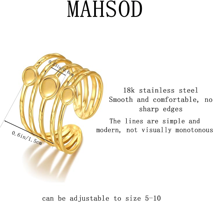 Women's Stackable Open Ring Thick Statement Ring Simple Stackable Ring Women's Jewelry Gifts