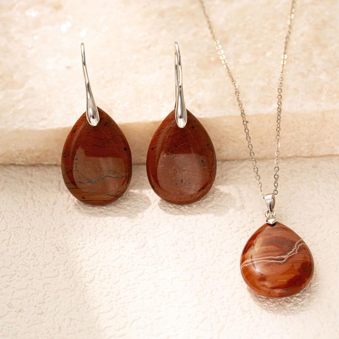 925 Sterling Silver Natural Crystal Agate Dangle Earrings, Waterdrop Teardrop Shape