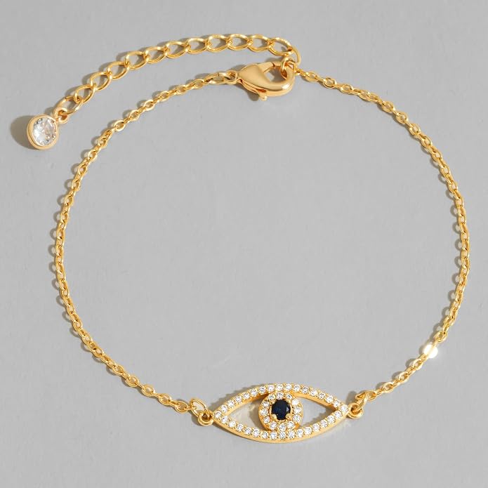 Dremmy Studios Gold Bracelet for Women 18K Gold Plated Dainty Paperclip Cubic Zirconia Disc Coin Star Cable Satellite Bead Pearl Simple Boho Minimalist Stacking Layered Link Jewelry Gift