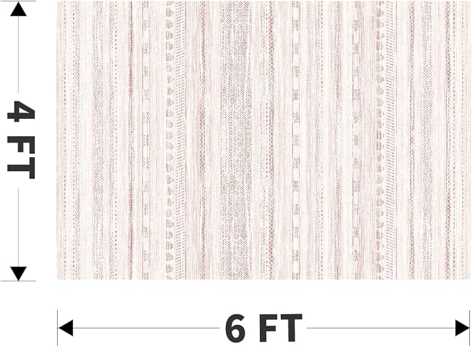4x6 Pink Area Rugs for Living Room Machine Washable Rug Distressed Girls Nursery Rug Indoor Carpet Neutral Moroccan Boho Ultra Soft Area Rug for Bedroom Dining Room Playroom Office