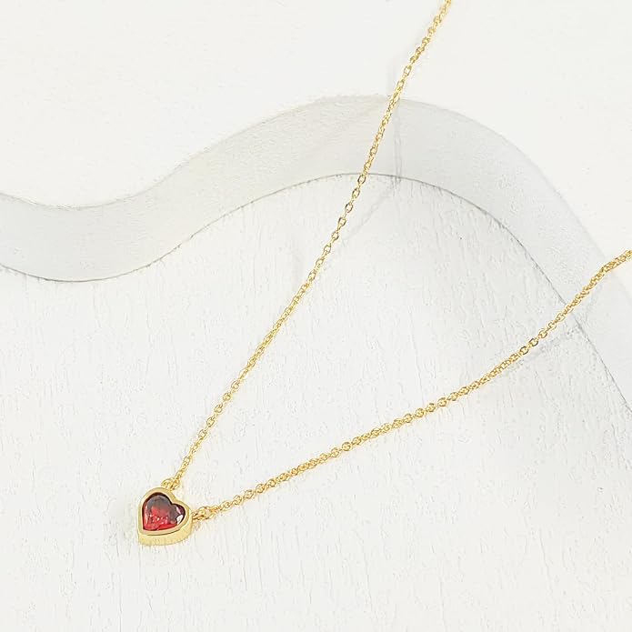 HERIER Cute Heart Necklace Dainty 18k Gold Plated Tiny Heart Pendant Choker Necklaces Small Gold Love Open Heart Chain Necklace for Women Simple Gold Necklace for Women Trendy Jewelry